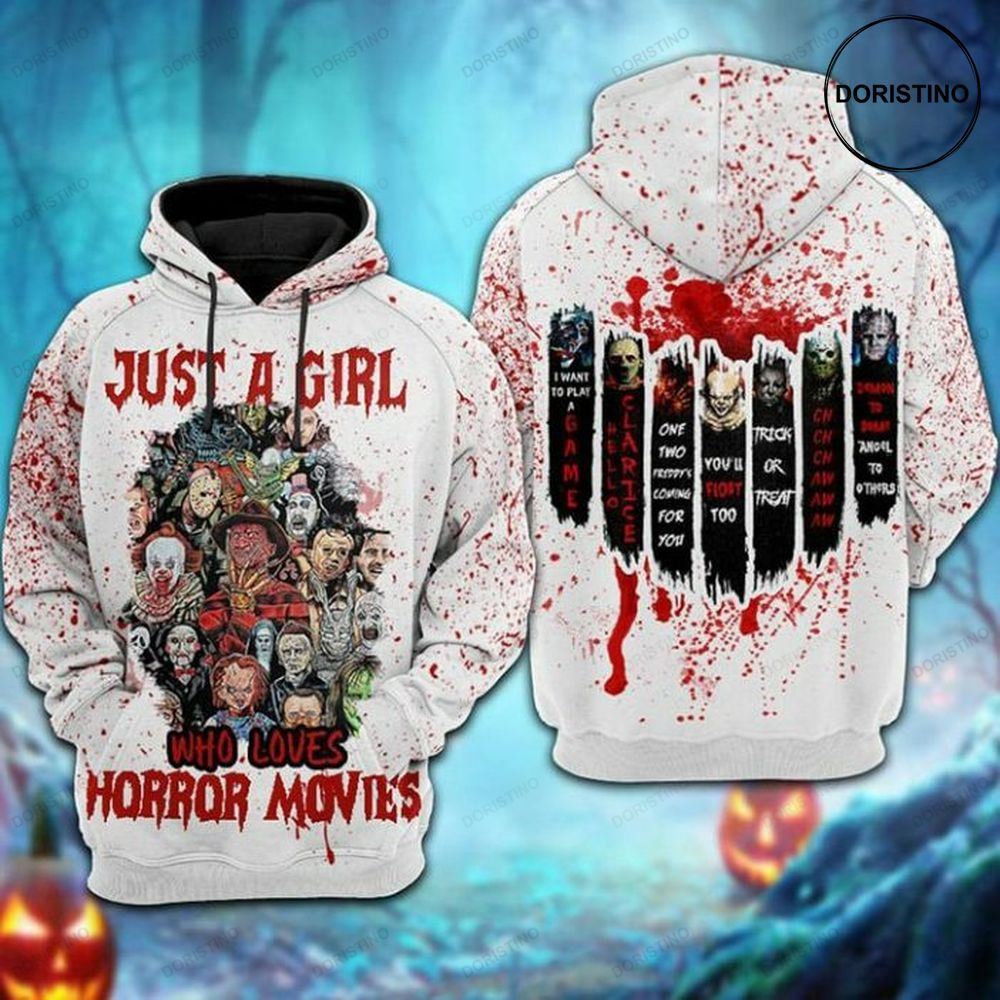 Just A Girl Who Loves Horror Movies Halloween Limited Edition 3d Hoodie