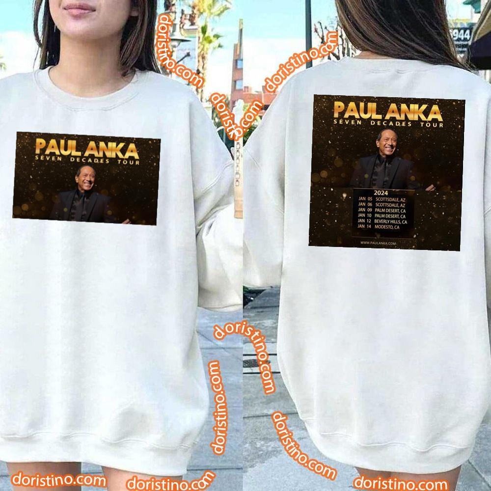 Paul Anka Tour 2024 Dates Double Sides Tshirt