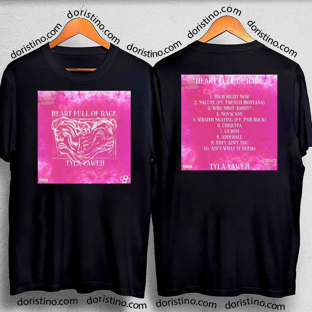 Pink Art Tyla Yaweh Heart Full Of Rage 2 2023 Album Double Sides Tshirt