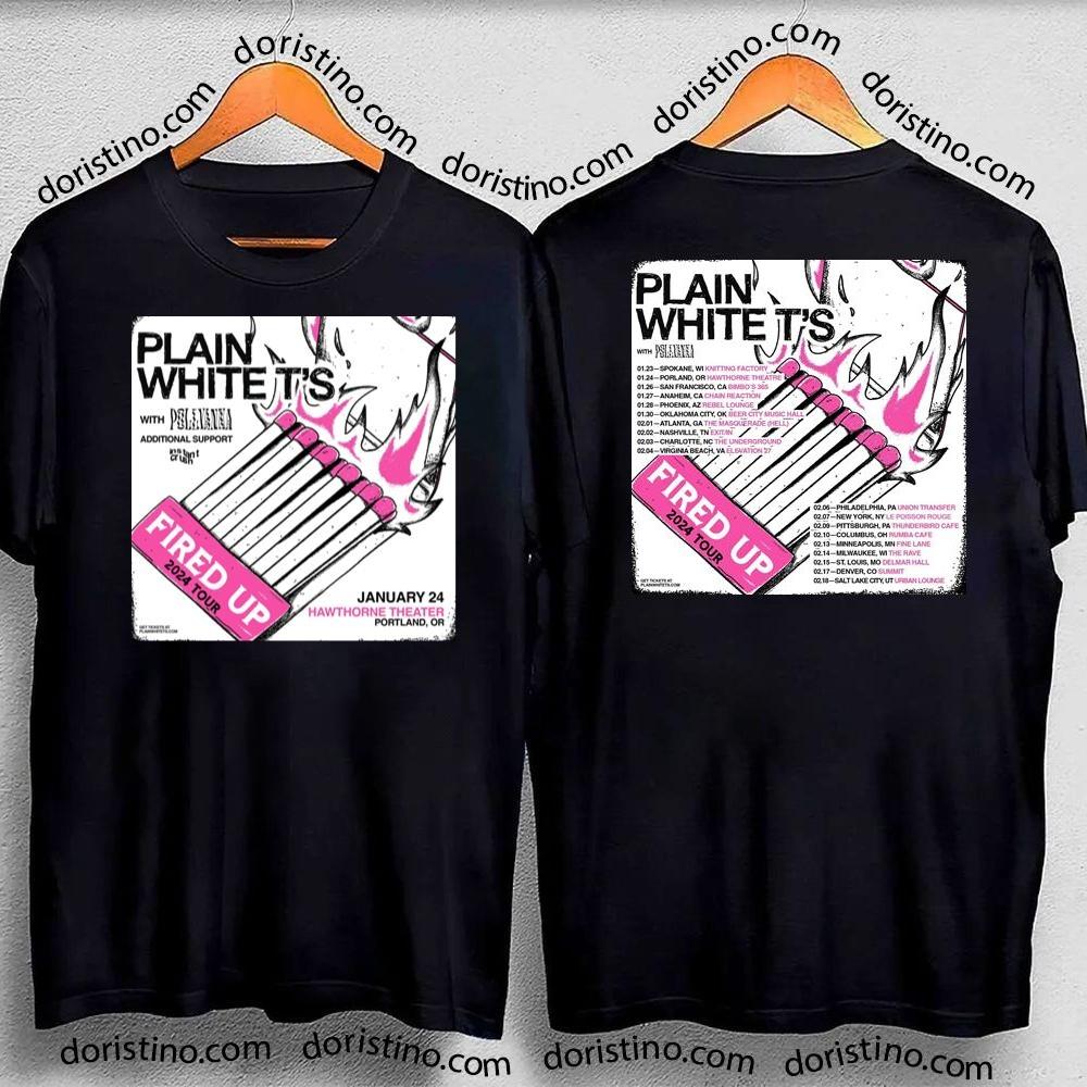 Plain White Ts 2024 Tour Double Sides Shirt