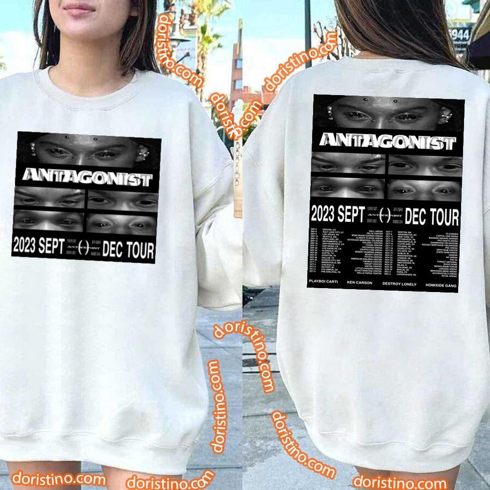 Playboi Carti Antagonist 2023 Sept Dec Tour Double Sides Awesome Shirt