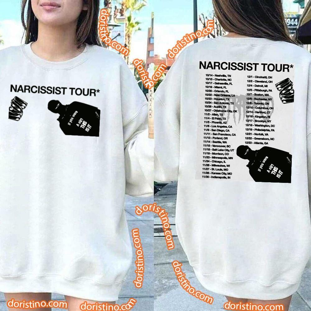 Playboi Carti Narcissist Tour Dates Double Sides Tshirt
