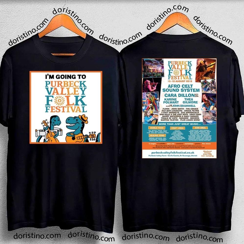 Purbeck Valley Folk Festival 2024 Double Sides Tshirt