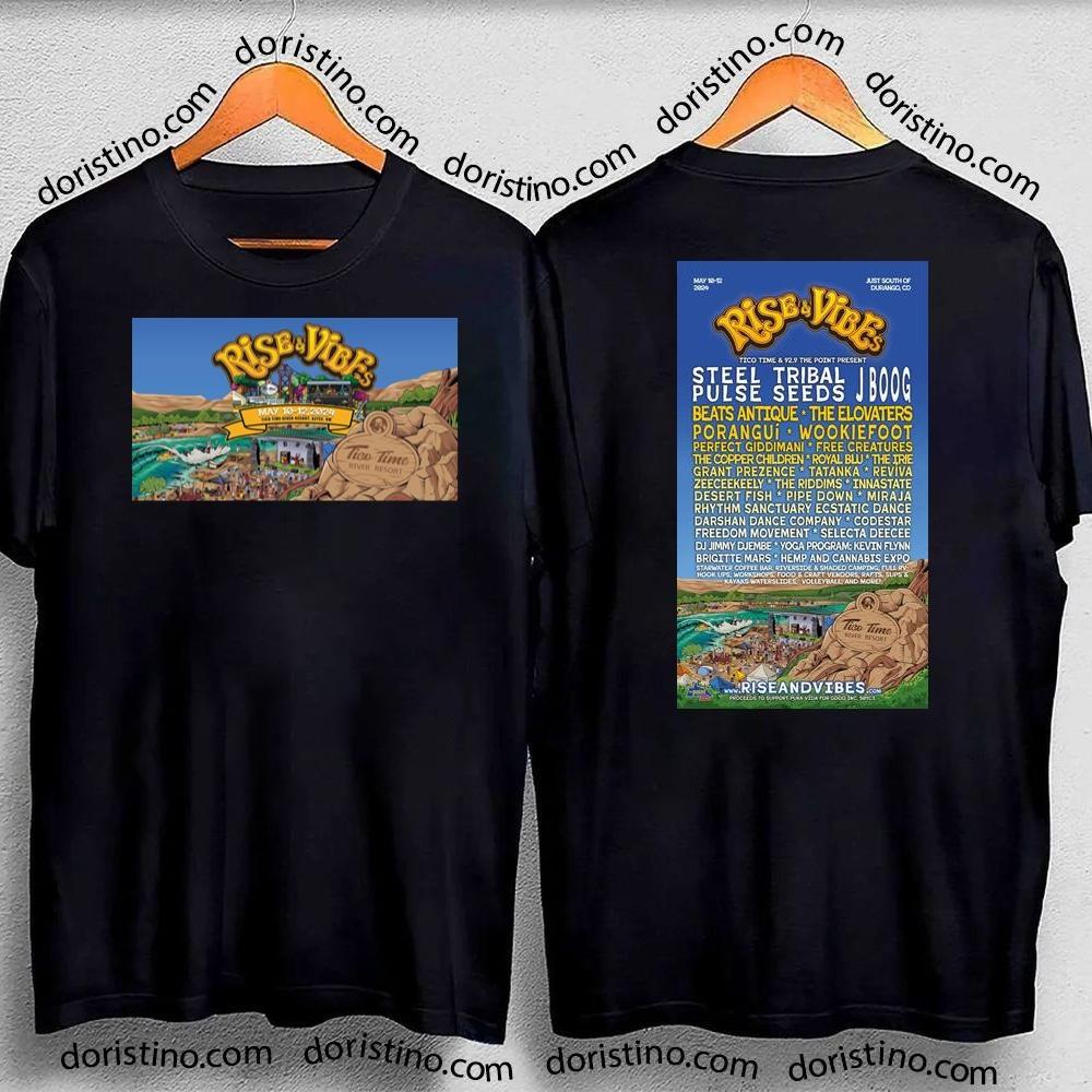Rise And Vibes Music Festival 2024 Double Sides Tshirt
