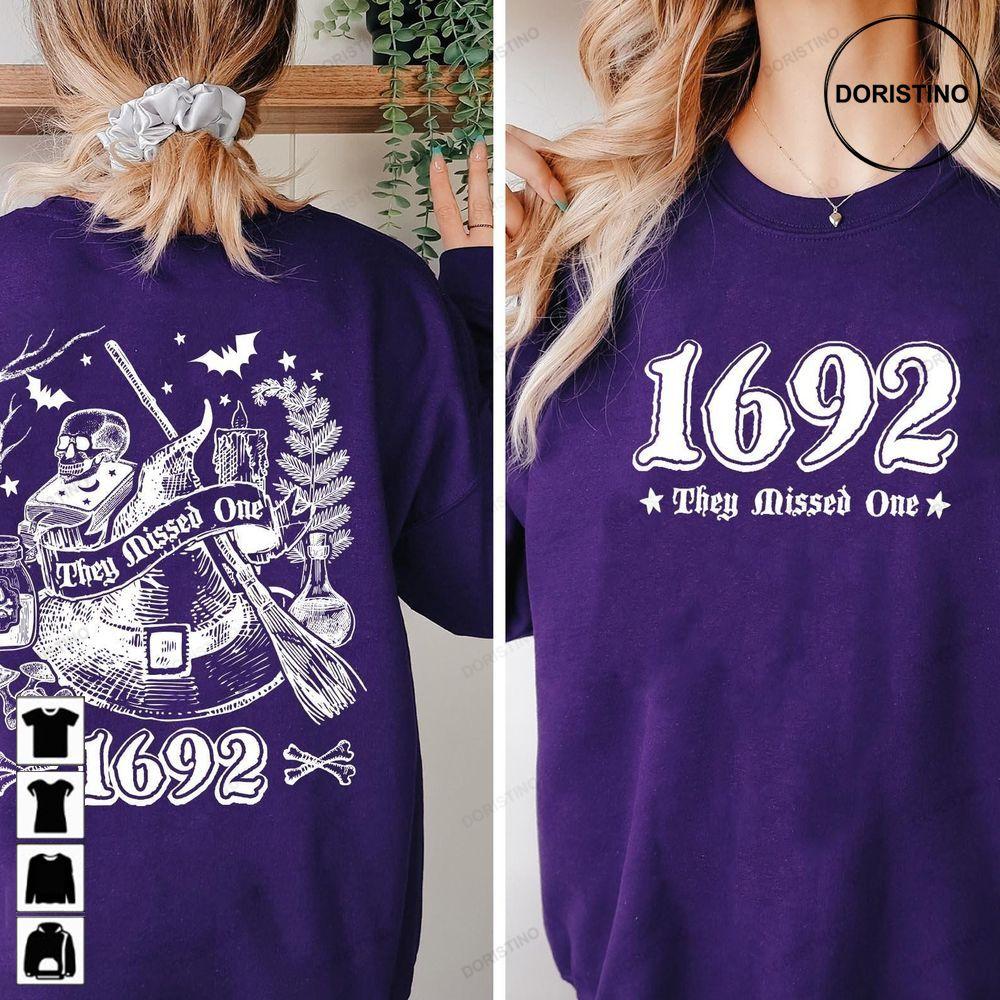 Salem Witch Trials They Missed One 1692 Double Sides Awesome Shirt