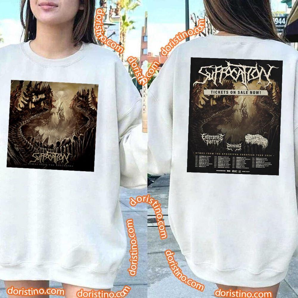 Suffocation Hymns From The Apocrypha Eu Tour Dates 2024 Double Sides Awesome Shirt