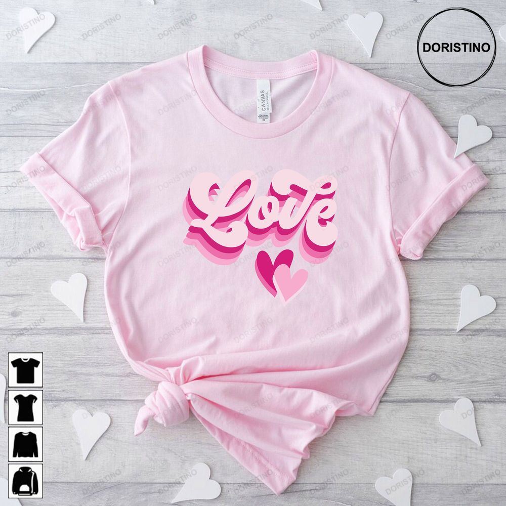Love Cute Love With Hearts Boyfriend And Girlfriend Gift Couple Ideas Matching Love Valentines Love Limited Edition T-shirts