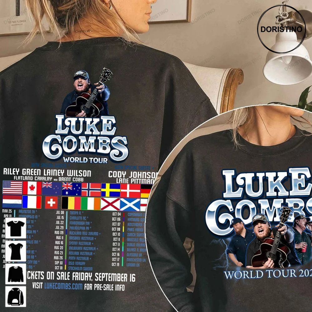 Luke Combs 2023 World Tour Luke Combs Bullhead Country Music Luke Combs Tee Music Concer Combs Tour Limited Edition T-shirts