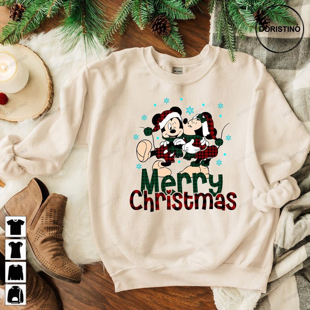Merry Christmas Mickey Minnie Christmas Womens Christmas Christmas For Women Limited Edition T-shirts