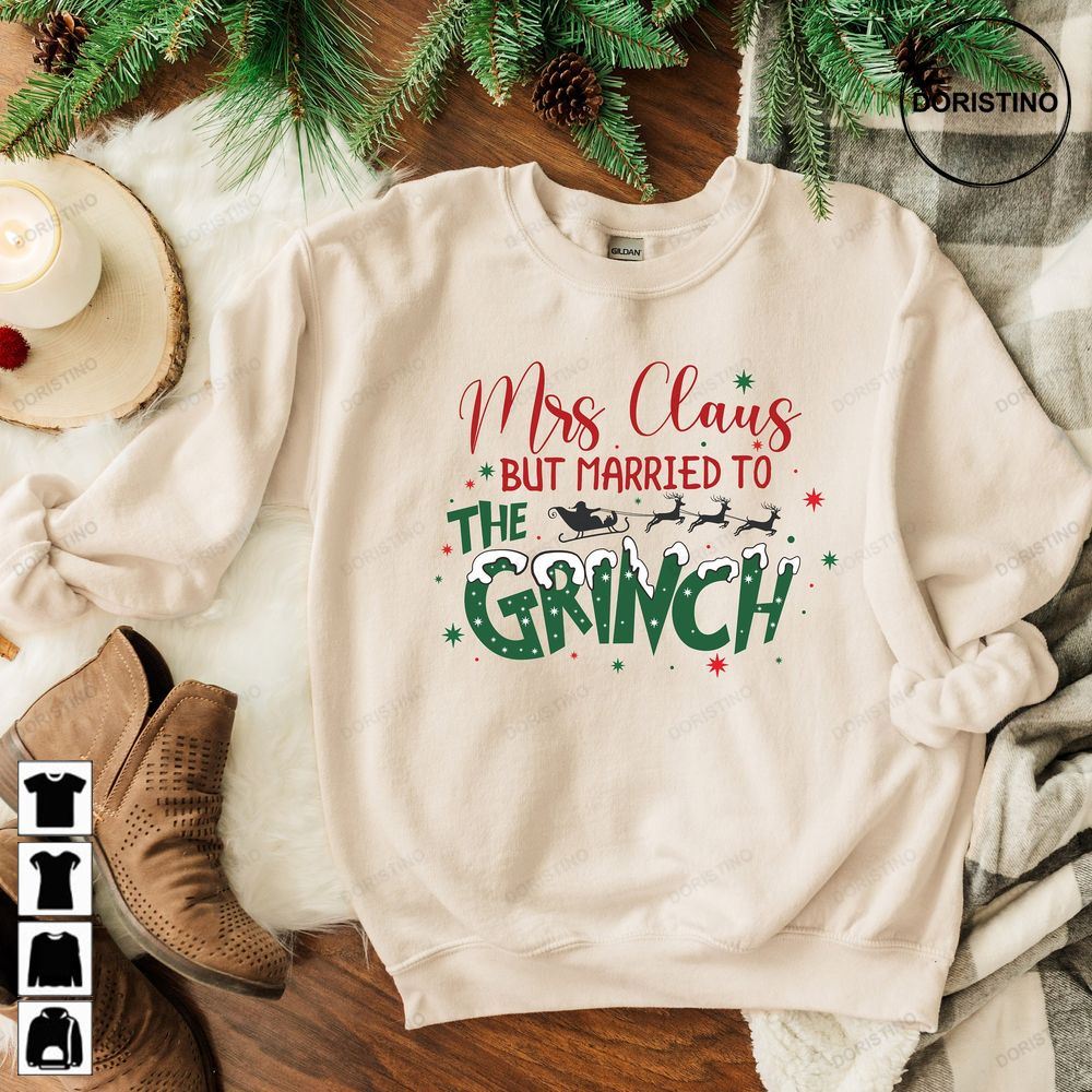 Mrs Claus But Married To The Grinch Womens Christmas Gift For Her Grinch Christmas Christmas Couples Oip47 Trending Style