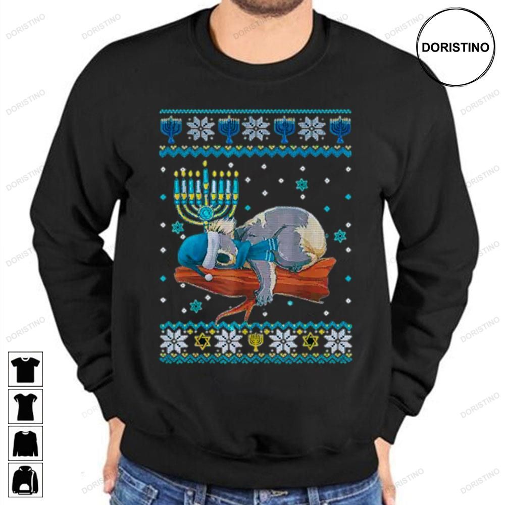 Sleeping Sloth Menorah Hanukkah Chanukah Animal Jewish Limited Edition T-shirts