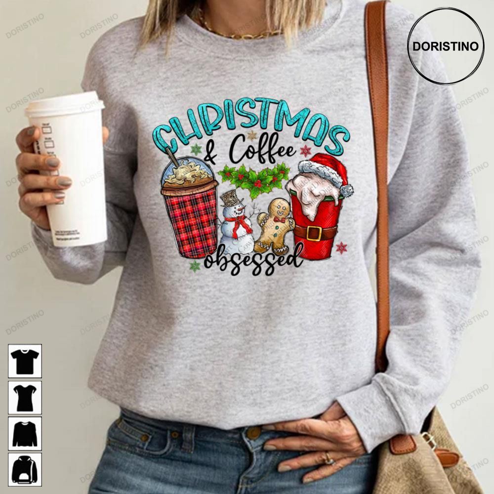 Christmas And Coffee Obsessed Merry Christmas Trending Style