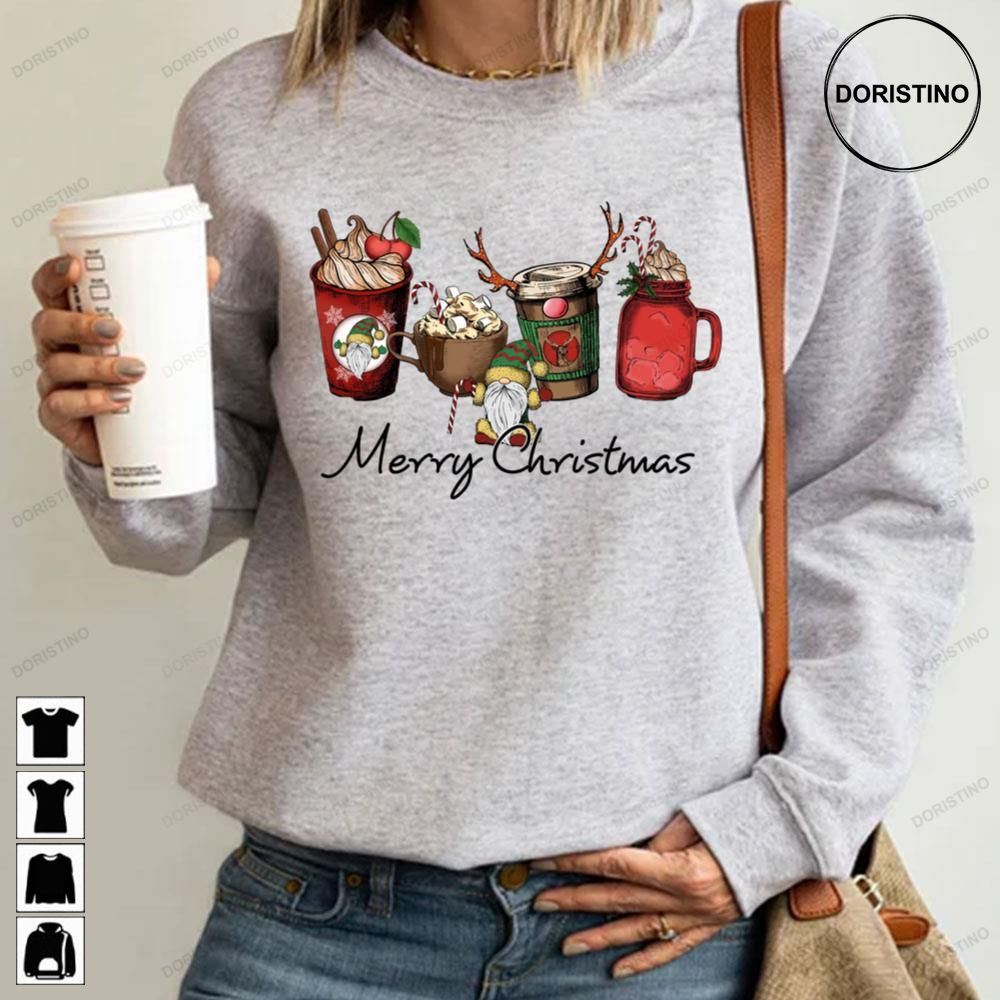 Christmas Coffee Iced Latte Peppermint Santa Sweets Red Berry Cream Snow Warn Cozy Winter Limited Edition T-shirts
