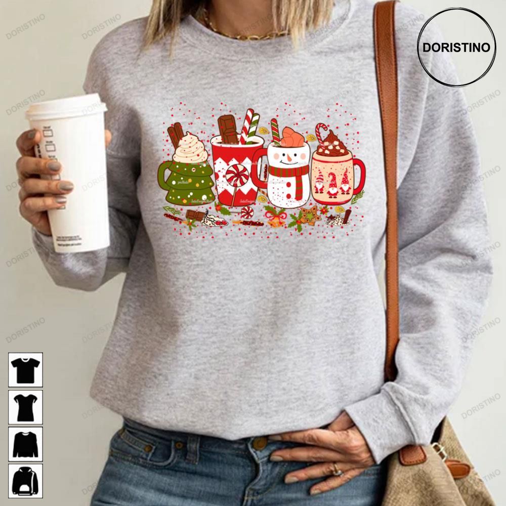 Christmas Coffee Peppermint Iced Latte Snowmen Sweets Cozy Winter Awesome Shirts