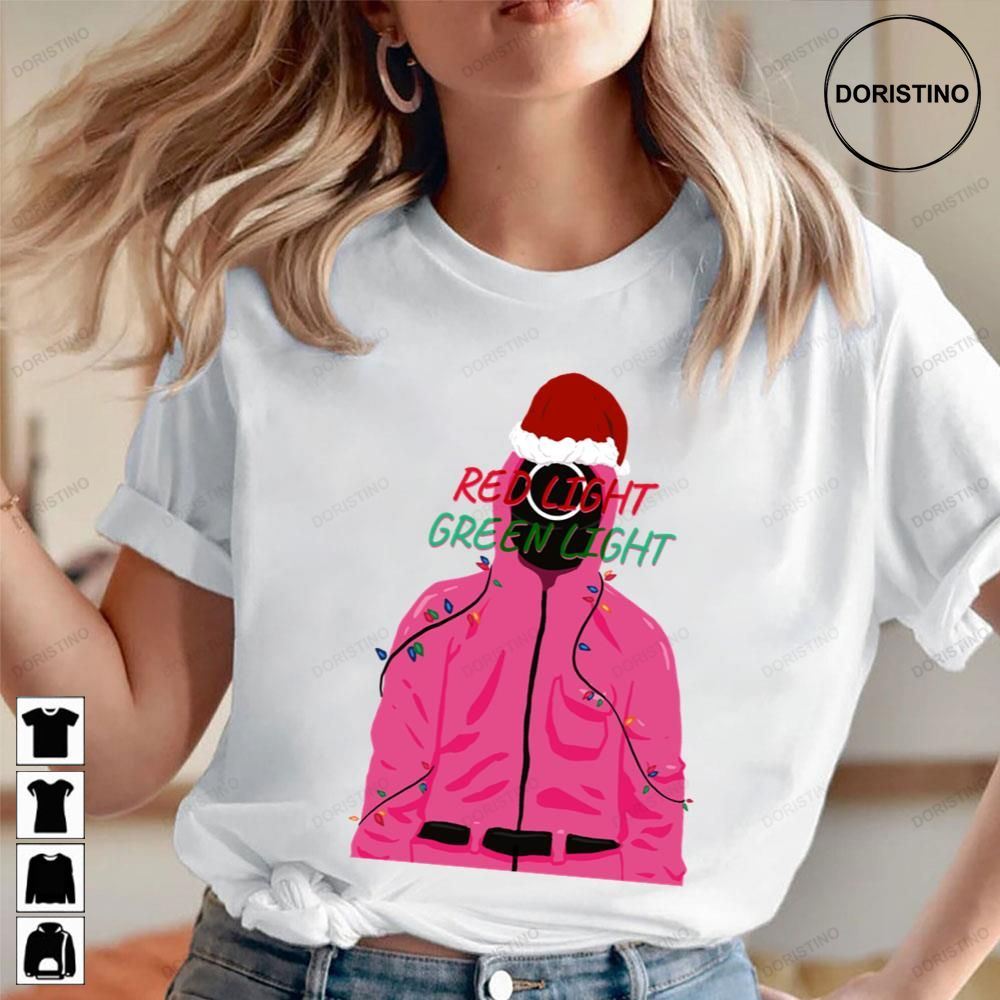 Christmas Squid Game Red Light Green Light Pink Awesome Shirts