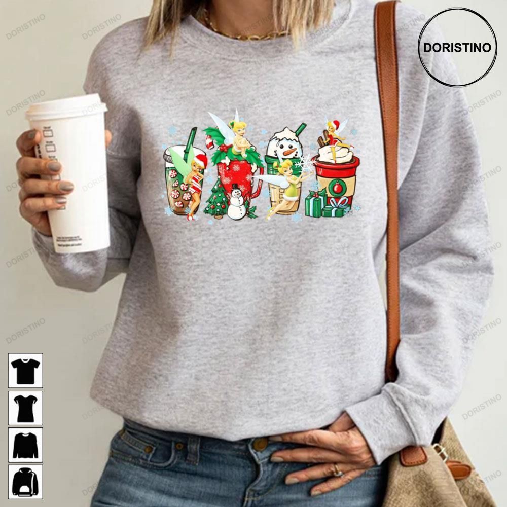 Christmas Tinkerbell Coffee Latte Snowman Limited Edition T-shirts