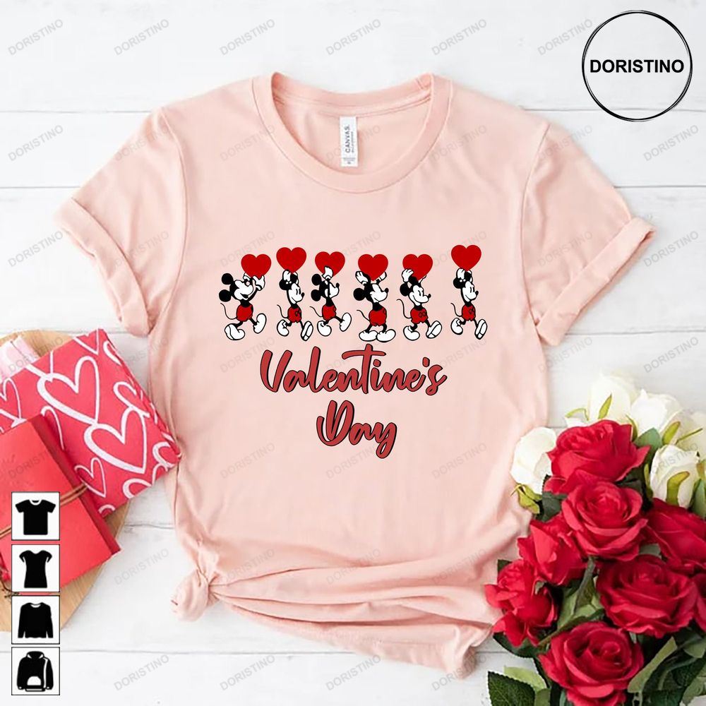 Happy Valentines Day Disney Mickey Valentine Limited Edition T-shirts