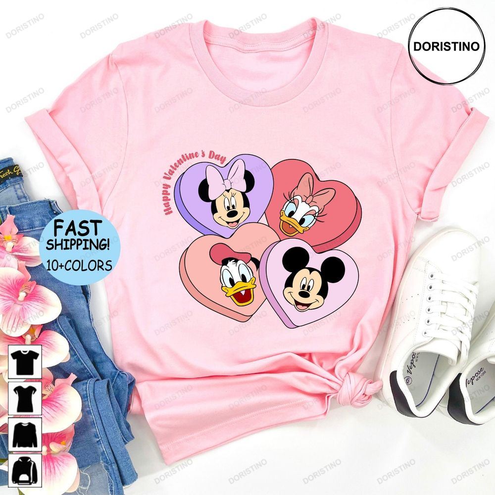 Happy Valentine's Day Mickey And Minnie Hear Limited Edition T-shirts