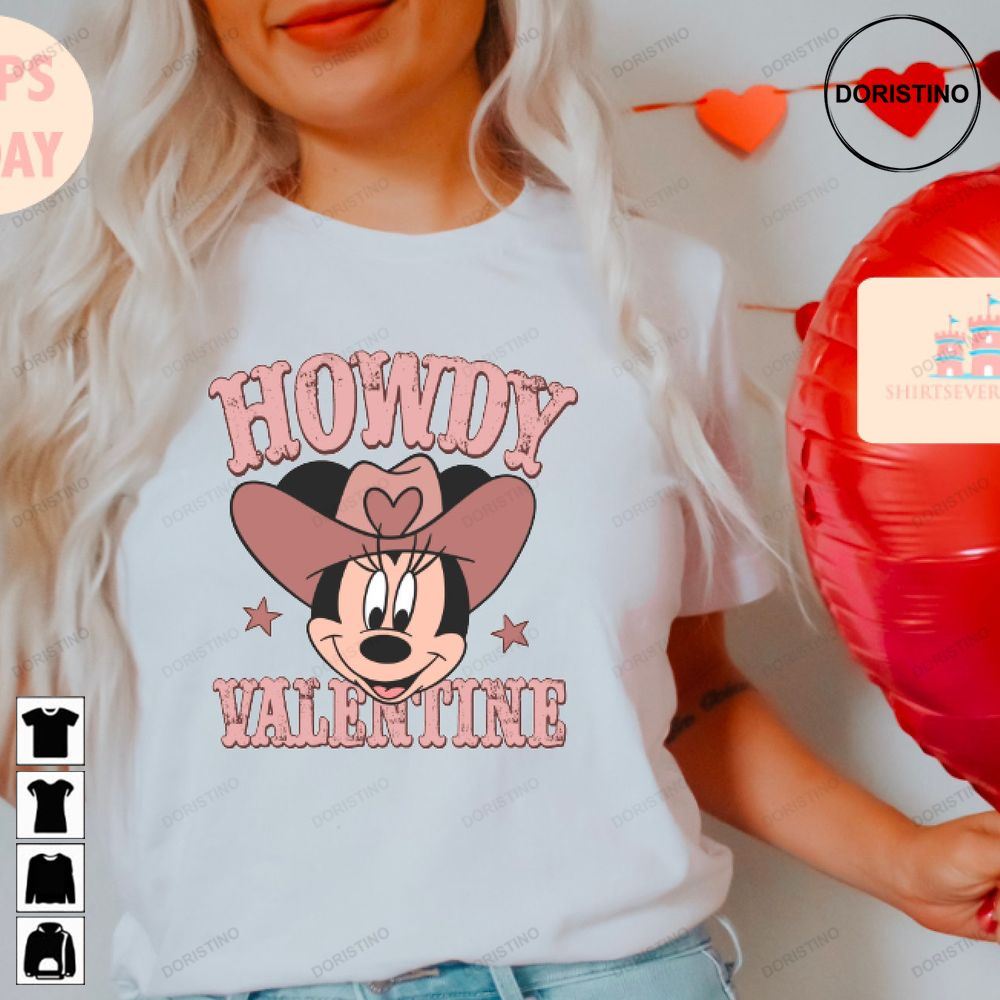 Howdy Valentine Cowgirl Minnie Matching Valentines Trending Style