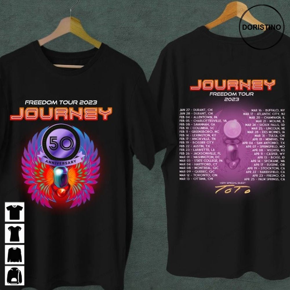 J-o-u-r-n-e-y 2023 Freedom Tour 2 Sided Journey Awesome Shirts