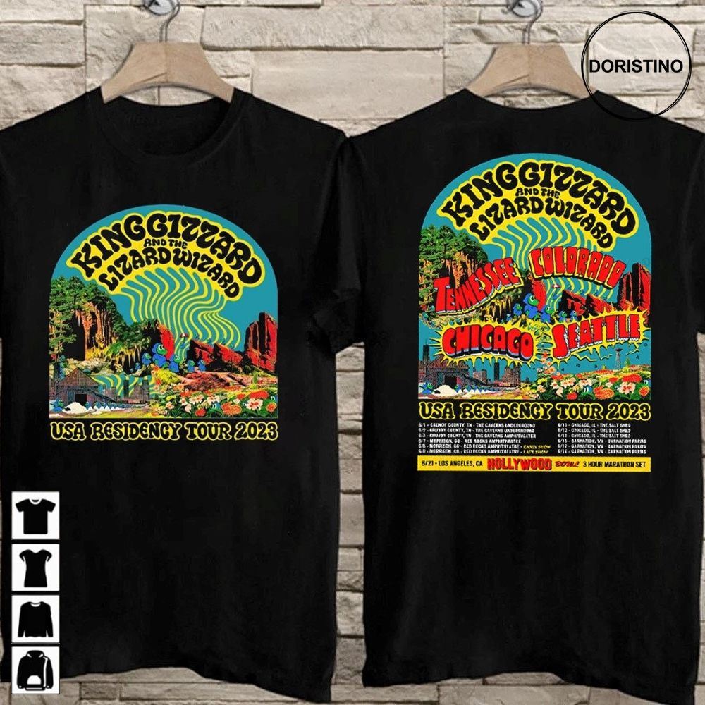 King Gizzard The Lizard Wizard Usa Residency Tour 2023 Limited Edition T-shirts