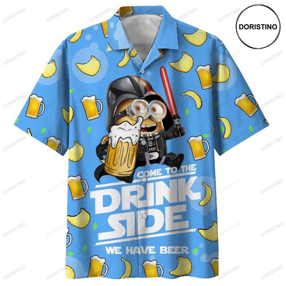 Despicable Me Minions Come To The Drink Side We Have Beer Limited Edition Hawaiian Shirt
