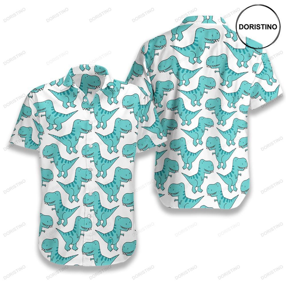 Dino Blue Mint Hawaiian Shirt