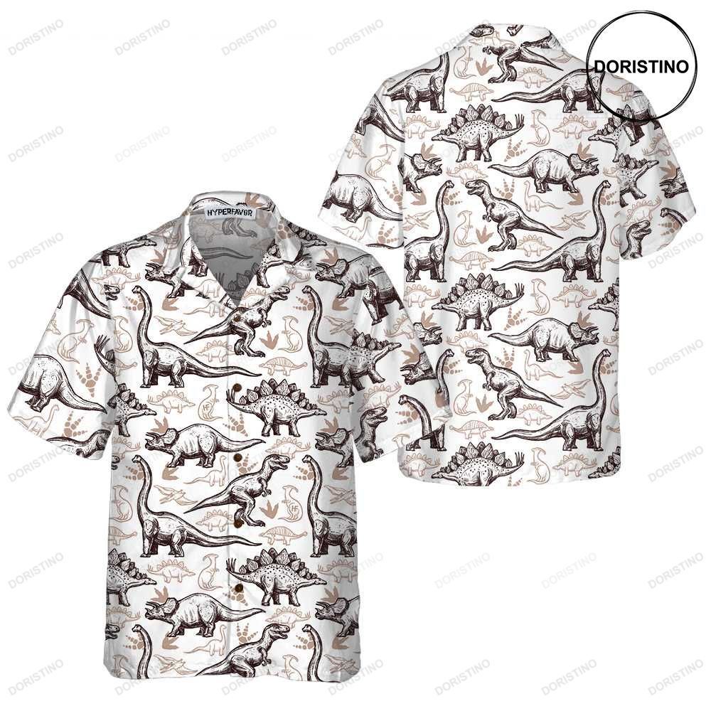 Dinosaurs Footprints Seamless Pattern Dinosaur Cool Dinosaur Best Gift For Dino Limited Edition Hawaiian Shirt