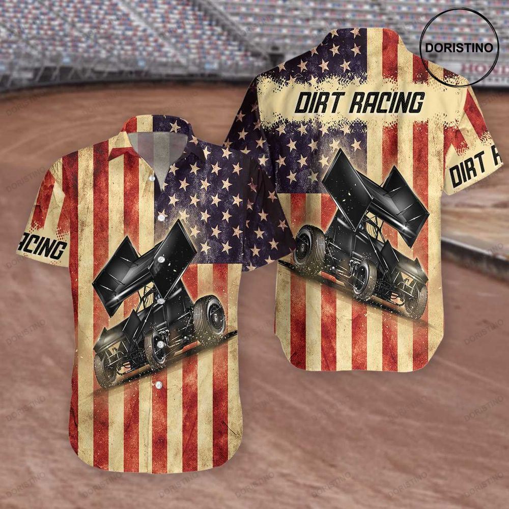 Dirt Racing Flag Usa Limited Edition Hawaiian Shirt
