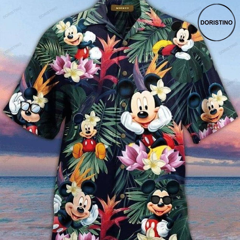 Disney Mickey Mouse Tropical Print Awesome Hawaiian Shirt