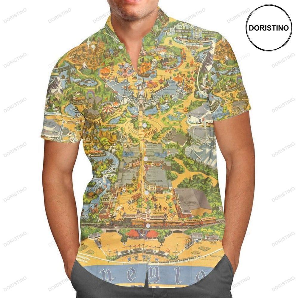 Disneyland Vintage Map Awesome Hawaiian Shirt