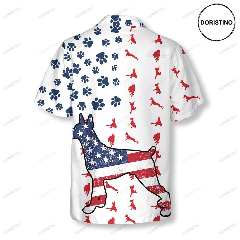 Doberman American Flag Awesome Hawaiian Shirt