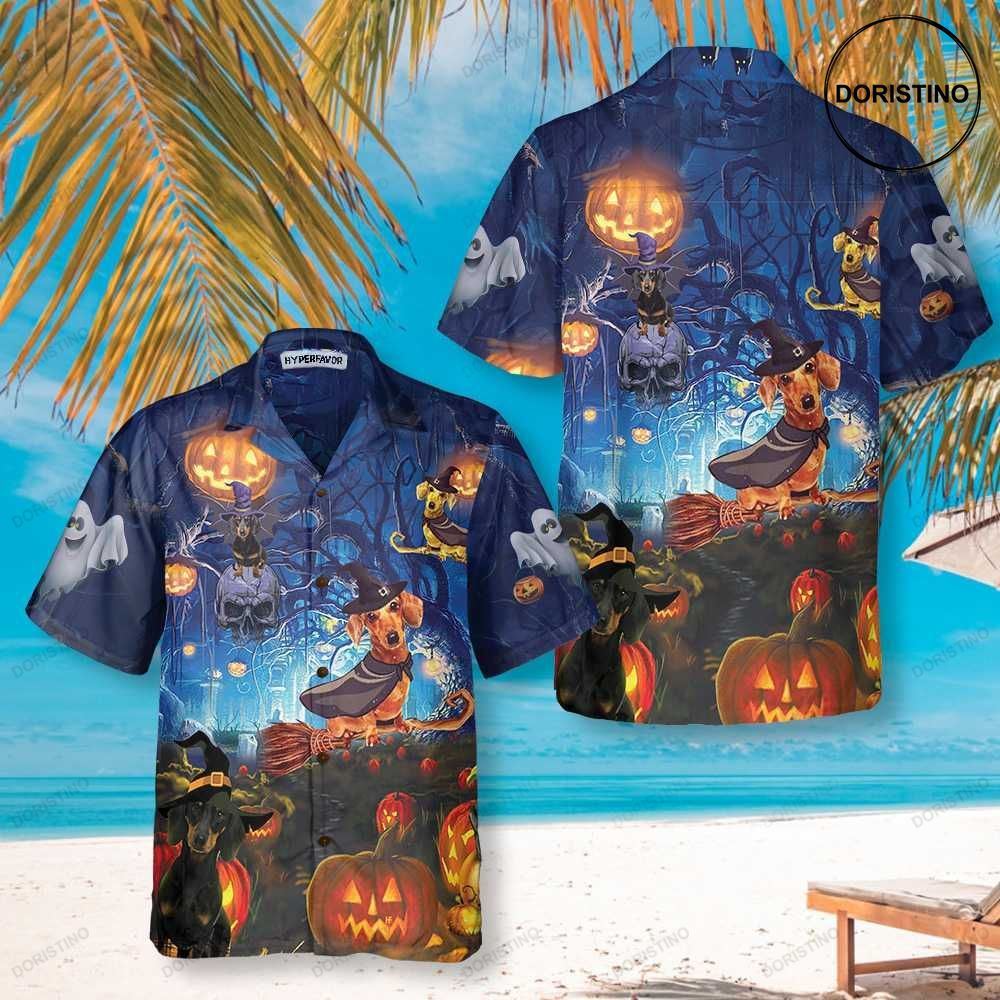 Dog The Witch For Halloween Funny Dachshund Wich Halloween For Men And Women Limited Edition Hawaiian Shirt