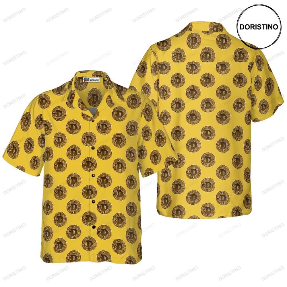 Dogecoin Pattern Hawaiian Shirt