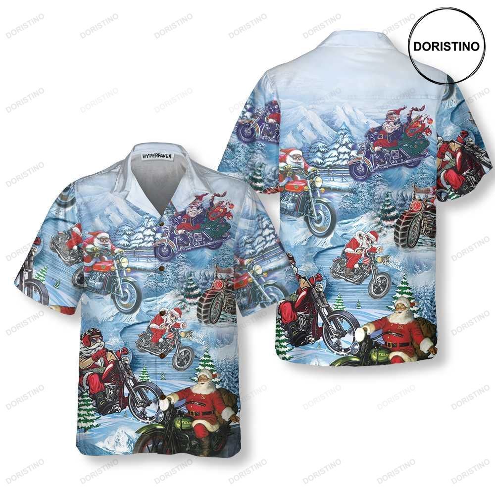 Driving With Santa On Christmas Motorcycle Christmas Best Gift For Christmas Limited Edition Hawaiian Shirt