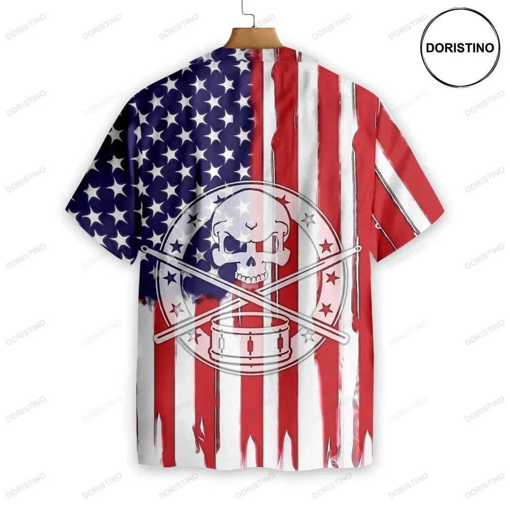 Drummer Skull Flag Awesome Hawaiian Shirt