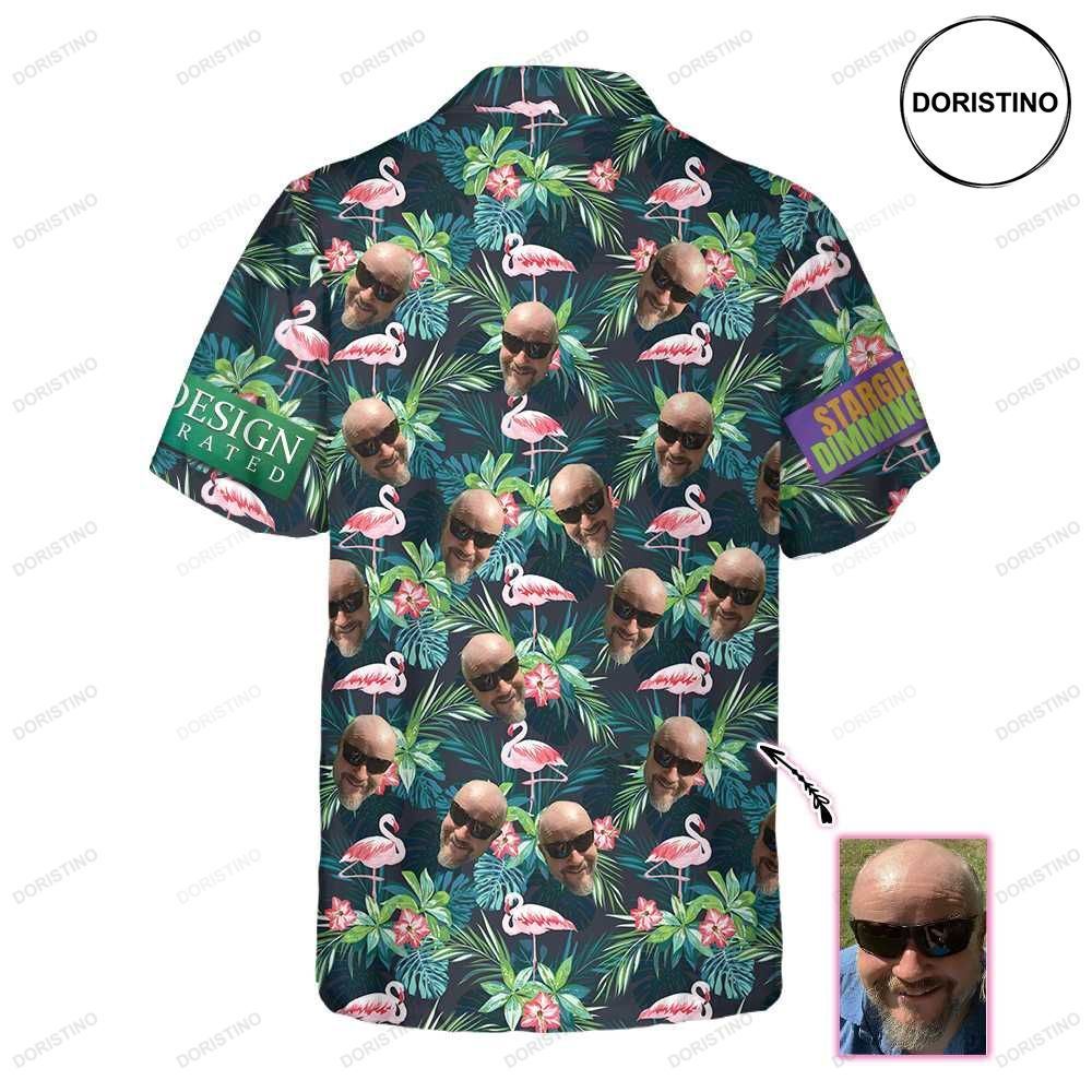 Dubay Design Funny Custom Face Flamingo Hawaiian Shirt