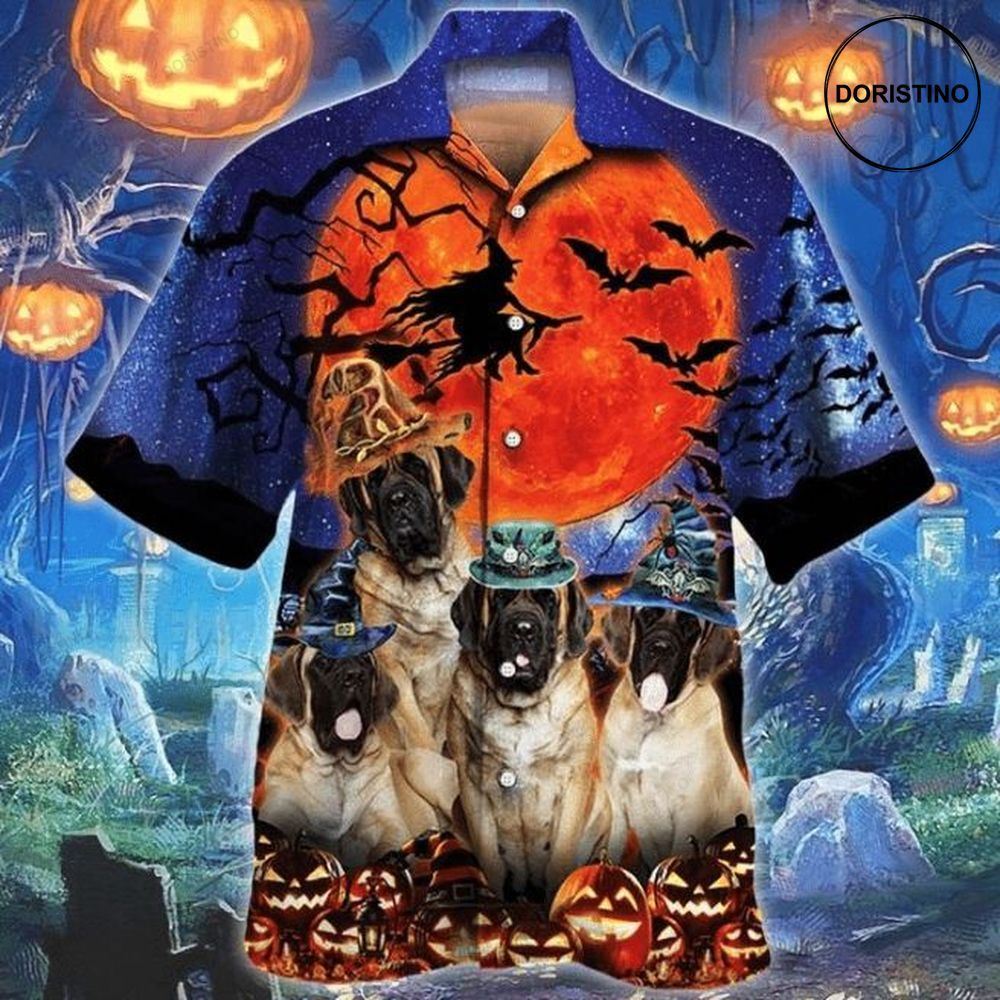 English Mastiff Dog Lovers Halloween Night Hawaiian Shirt