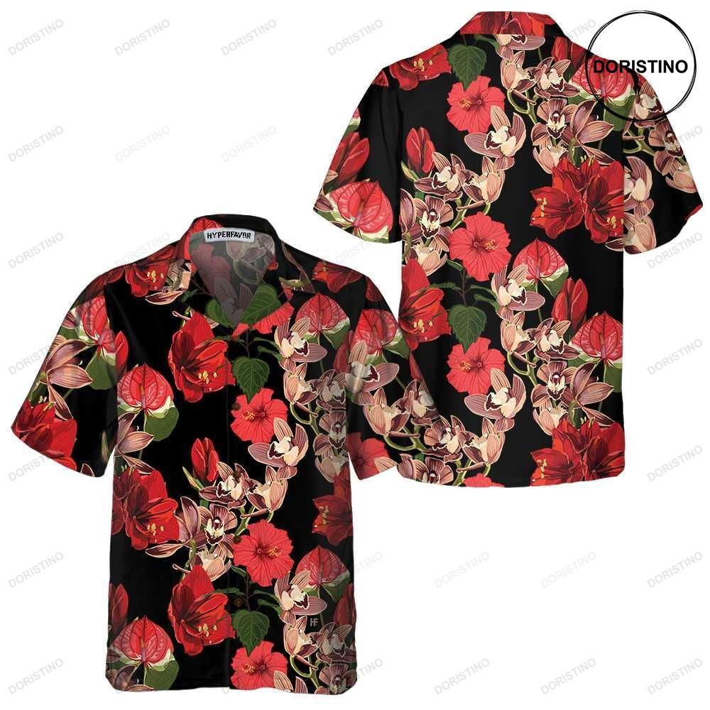 Exotic Hibiscus And Tropical Plants Unique Red Hibiscus Prin Awesome Hawaiian Shirt