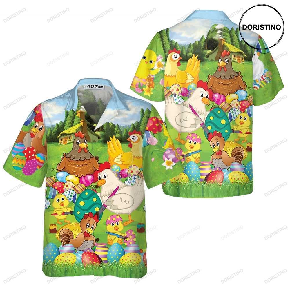 Farm Chicken Easter Eggs Easter Bunny Funny Easter Easter Gift Ideas Limited Edition Hawaiian Shirt