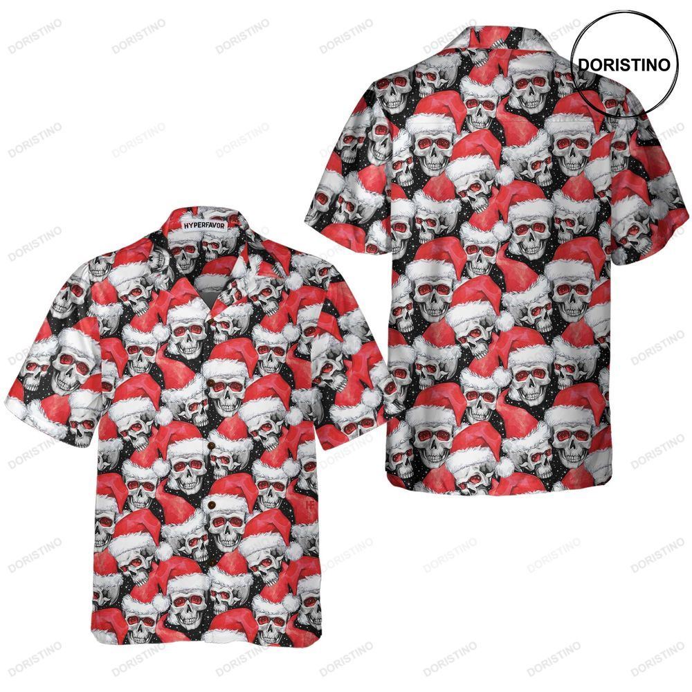 Fashionable Christmas Skulls Cool Christmas Awesome Hawaiian Shirt