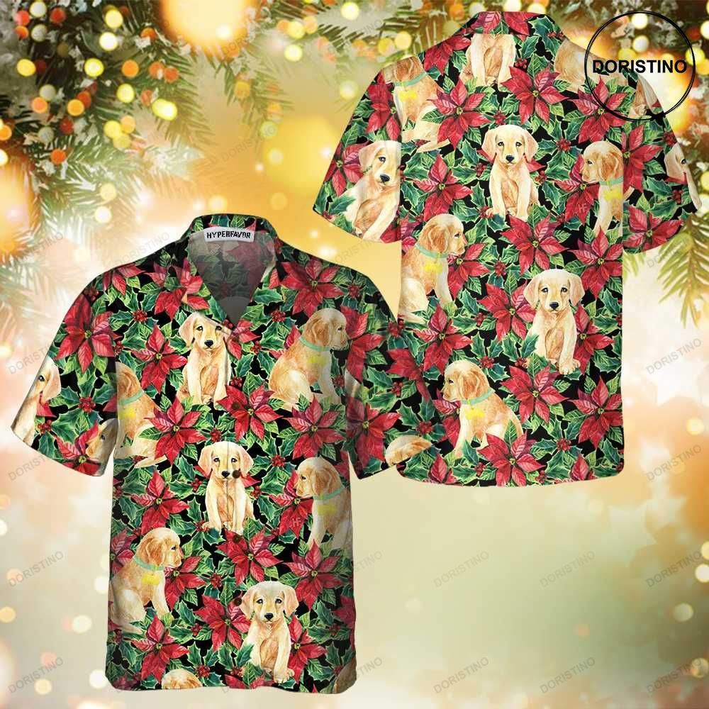 Festive Labrador Retriever Puppy Funny Labrador Best Christmas Gift Awesome Hawaiian Shirt