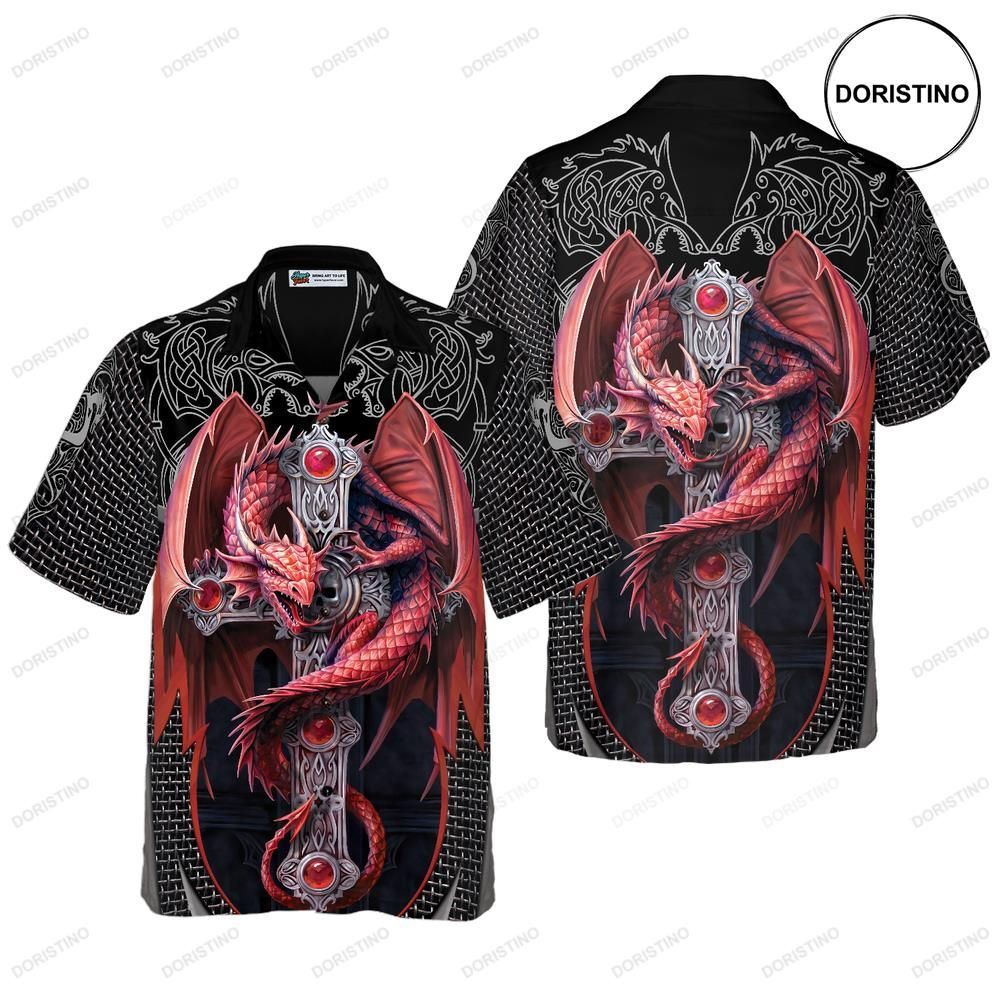 Fire Gothic Dragon Hawaiian Shirt