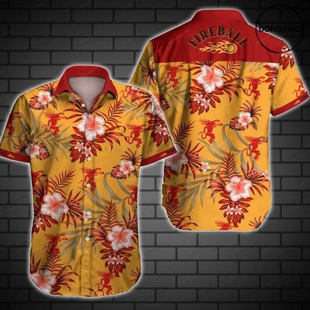 Fireball Cinnamon Whisky Limited Edition Hawaiian Shirt