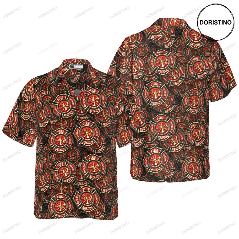 Firefighter Courage Rescue Honor Firefighter Fire Dept Logo Pattern Firefighter Limited Edition Hawaiian Shirt