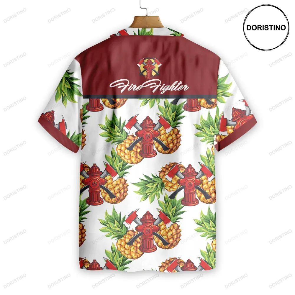 Firefighter Pineapple Seamless Pattern Limited Edition Hawaiian Shirt