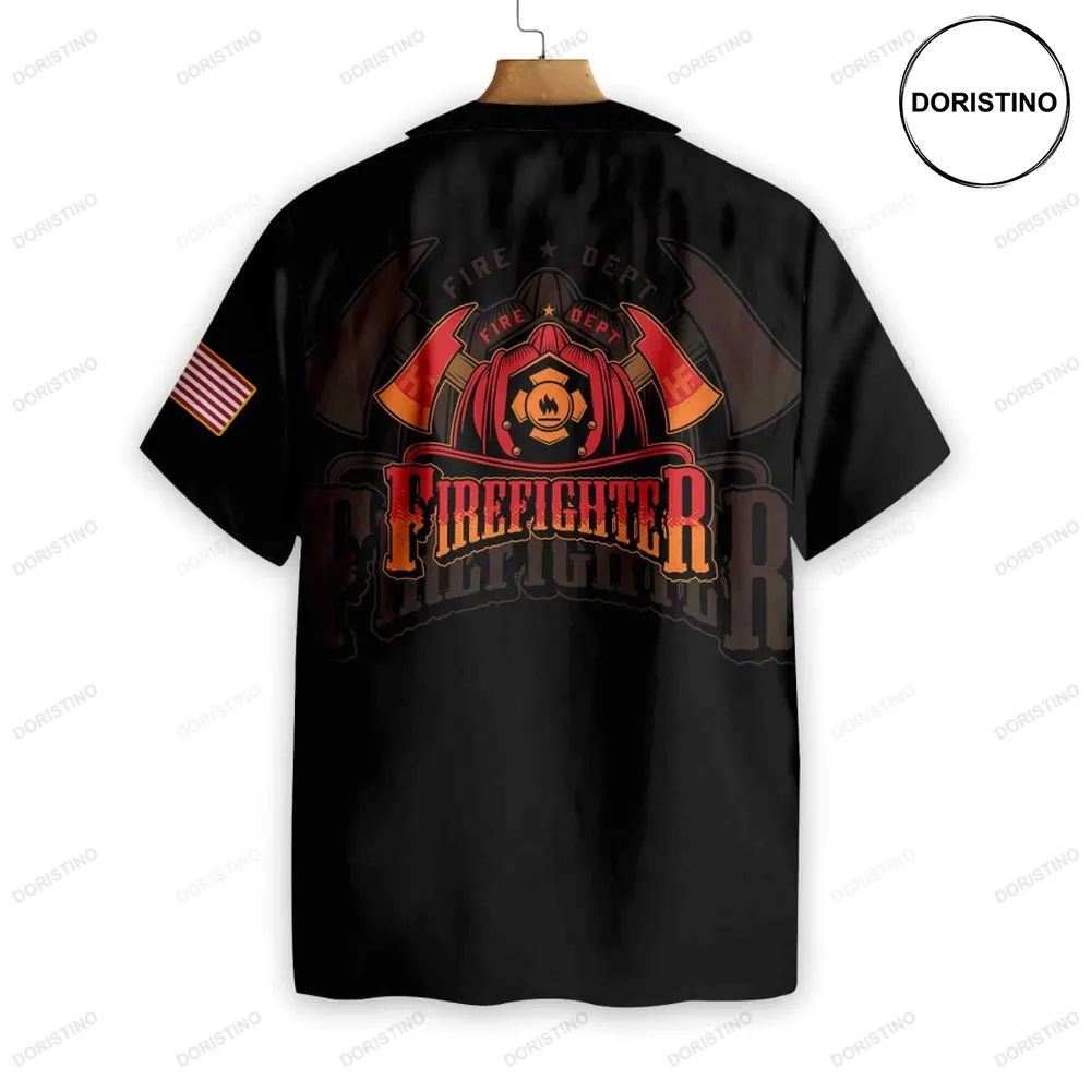 Firefighter Skull Flame Hawaiian Shirt