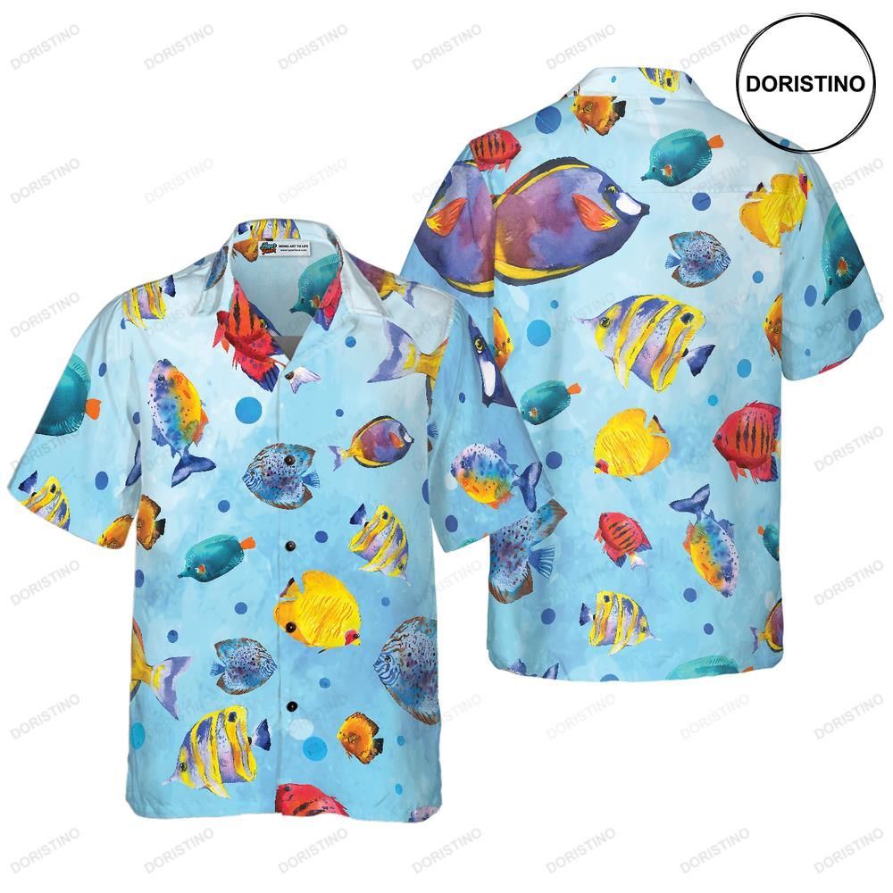 Fish Water Color Pattern V2 Awesome Hawaiian Shirt