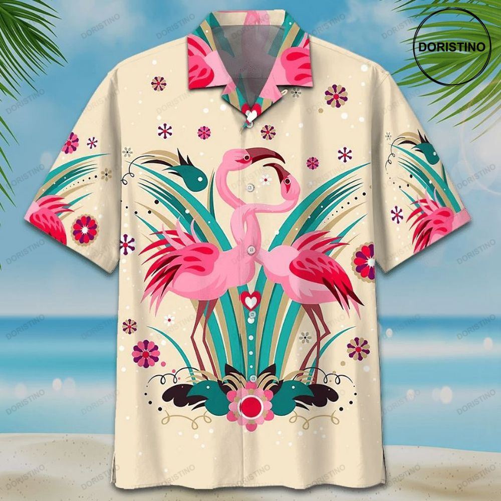 Flamigo Couple Print Limited Edition Hawaiian Shirt