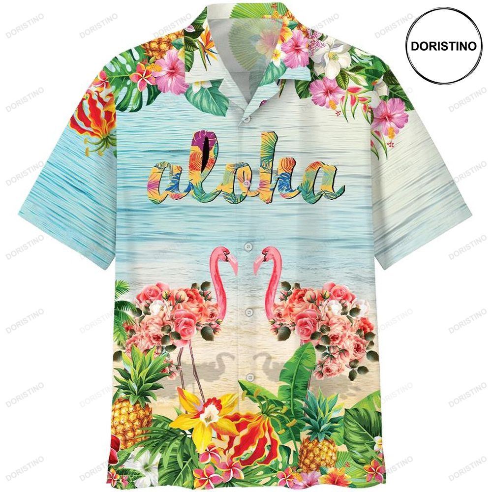 Flamingo Flowers Aloha Print Limited Edition Hawaiian Shirt